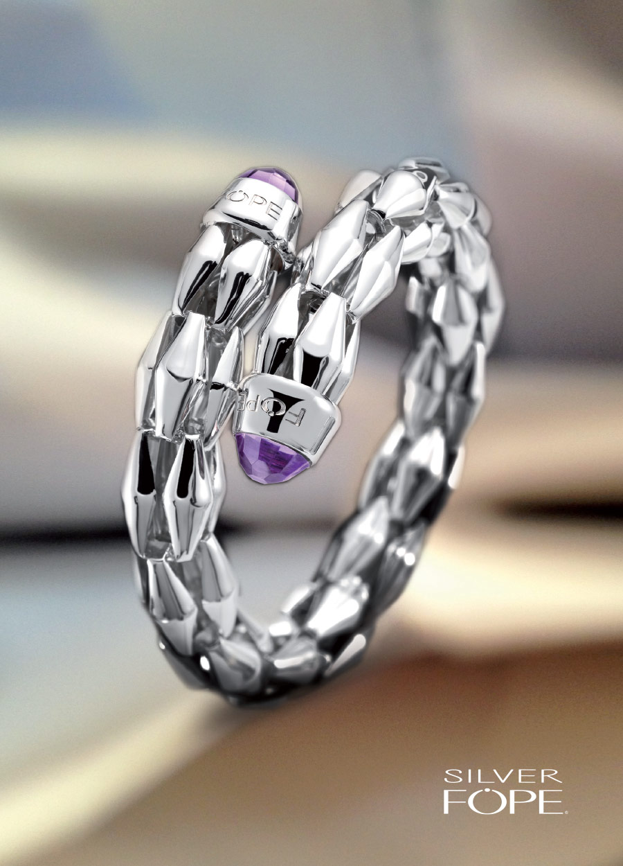 Bracciale in Argento con Ametista Silverfope 331AG-INC AME